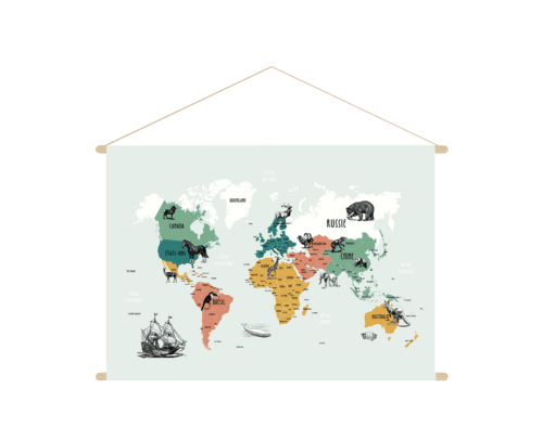Animal map kakemono