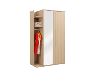 Graphic wardrobe with 2 hinged doors