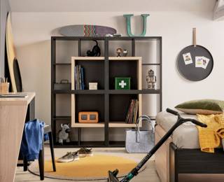 Urban bookcase with 4 compartments