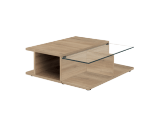 Adulis coffee table with glass top