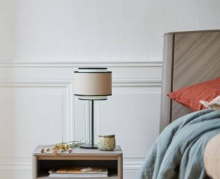 Bissol mustard/chalk lamp