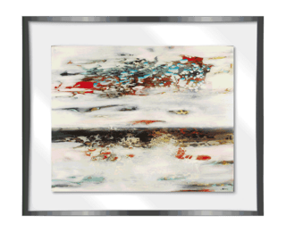 White dream glass frame picture - steel