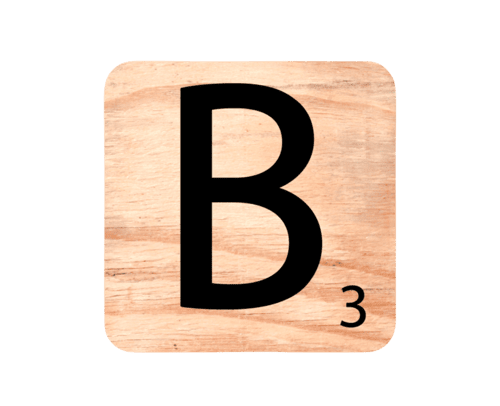 Wooden letter 'B'