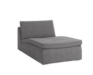 Domino chaise longue with fixed backrest